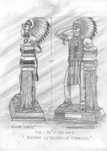 General Cigar Promotional 6ft Cigar Store Indian Promotion sketch design