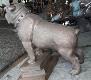 Bronze Spike bulldog mascot for Montclair High School in Montclair NJ by www.allclassics.com in Newark Delaware