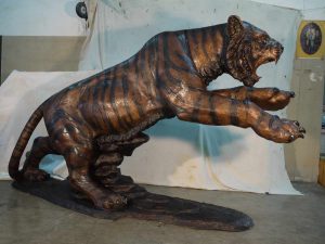 1 10 foot long custom bronze tiger for pryor high school Oklahoma